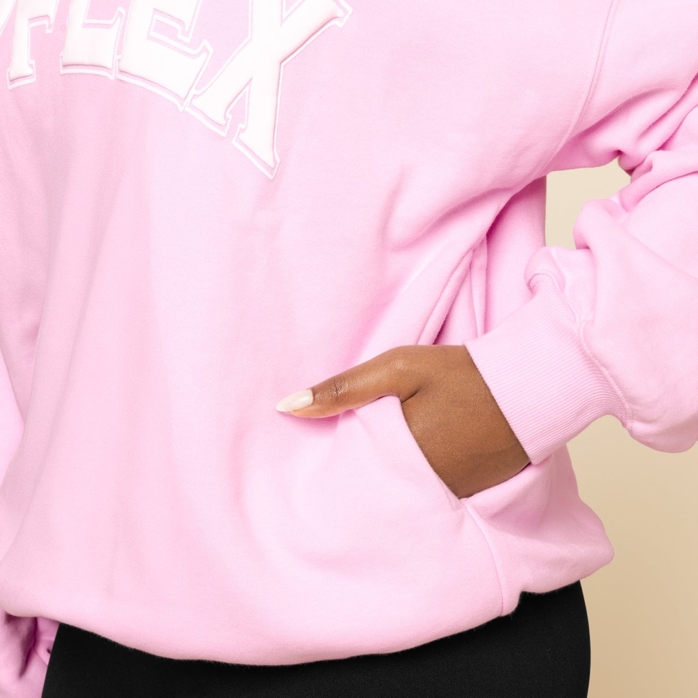 POPFLEX Women's Light Pink Crew Neck Sweater - Picture 7 of 8